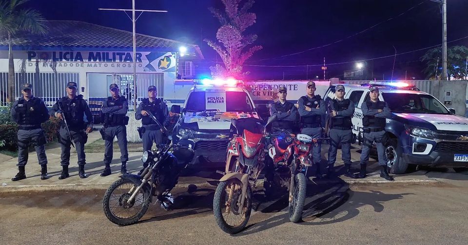 Policia Militar em Colniza faz apreensão de drogas, arma, munição e motos